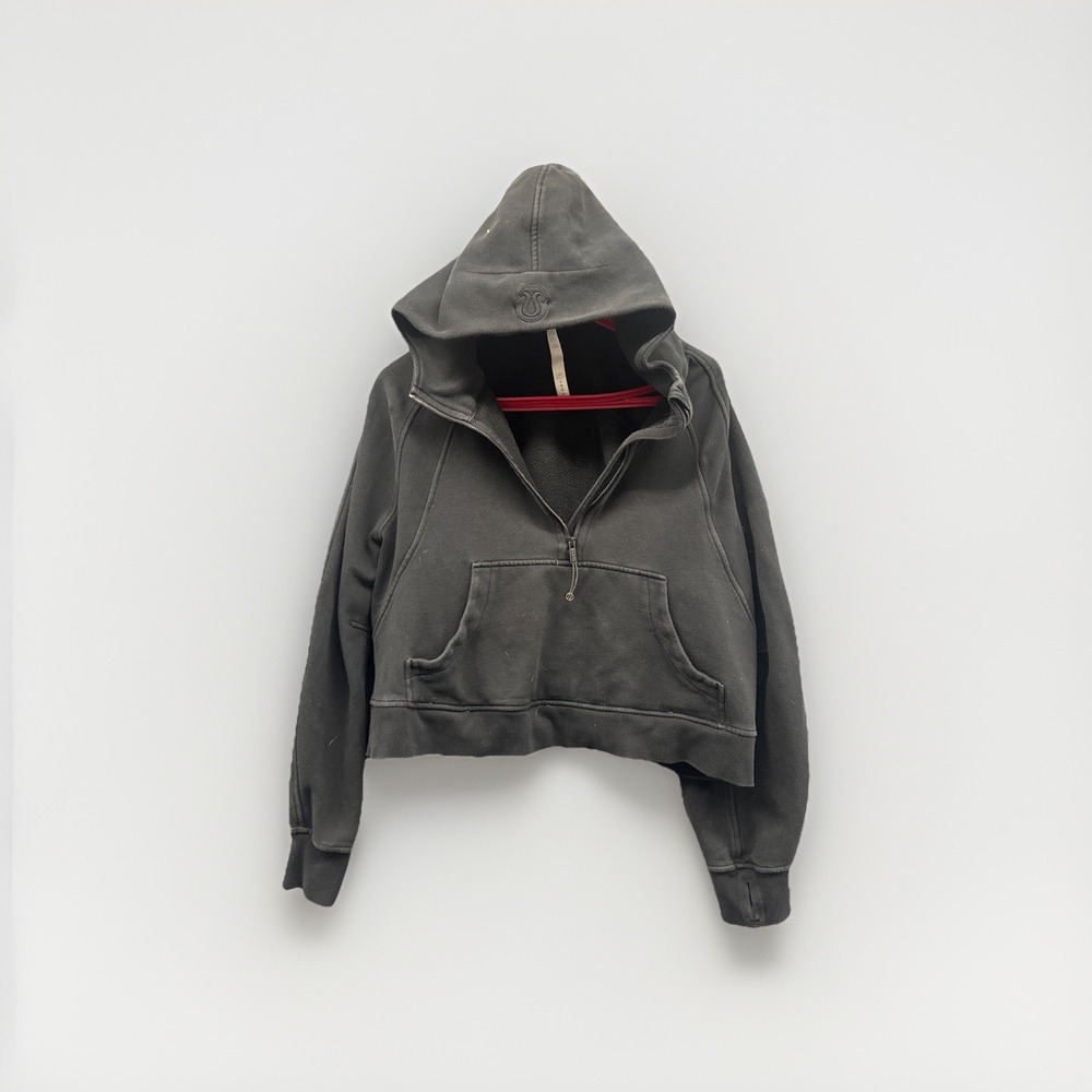 Lululemon Scuba Oversized Cropped Black Half Zip Hoodie Size XL Women's Pullover